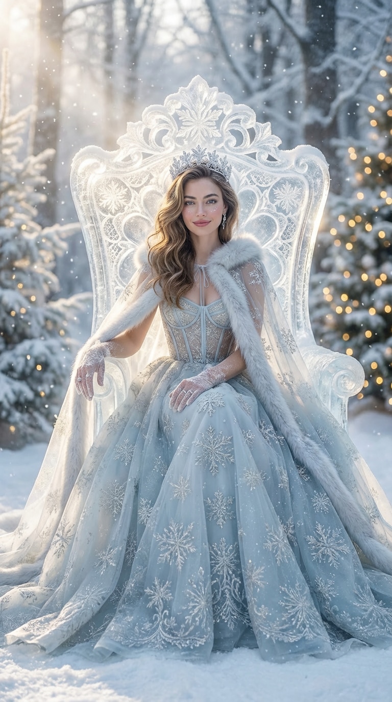 AI Snow Queen portrait