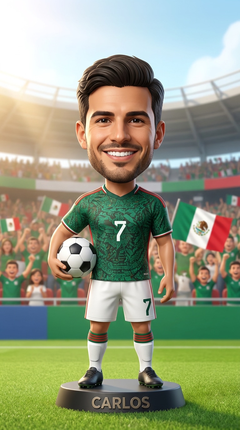 Youth soccer bobblehead prompt