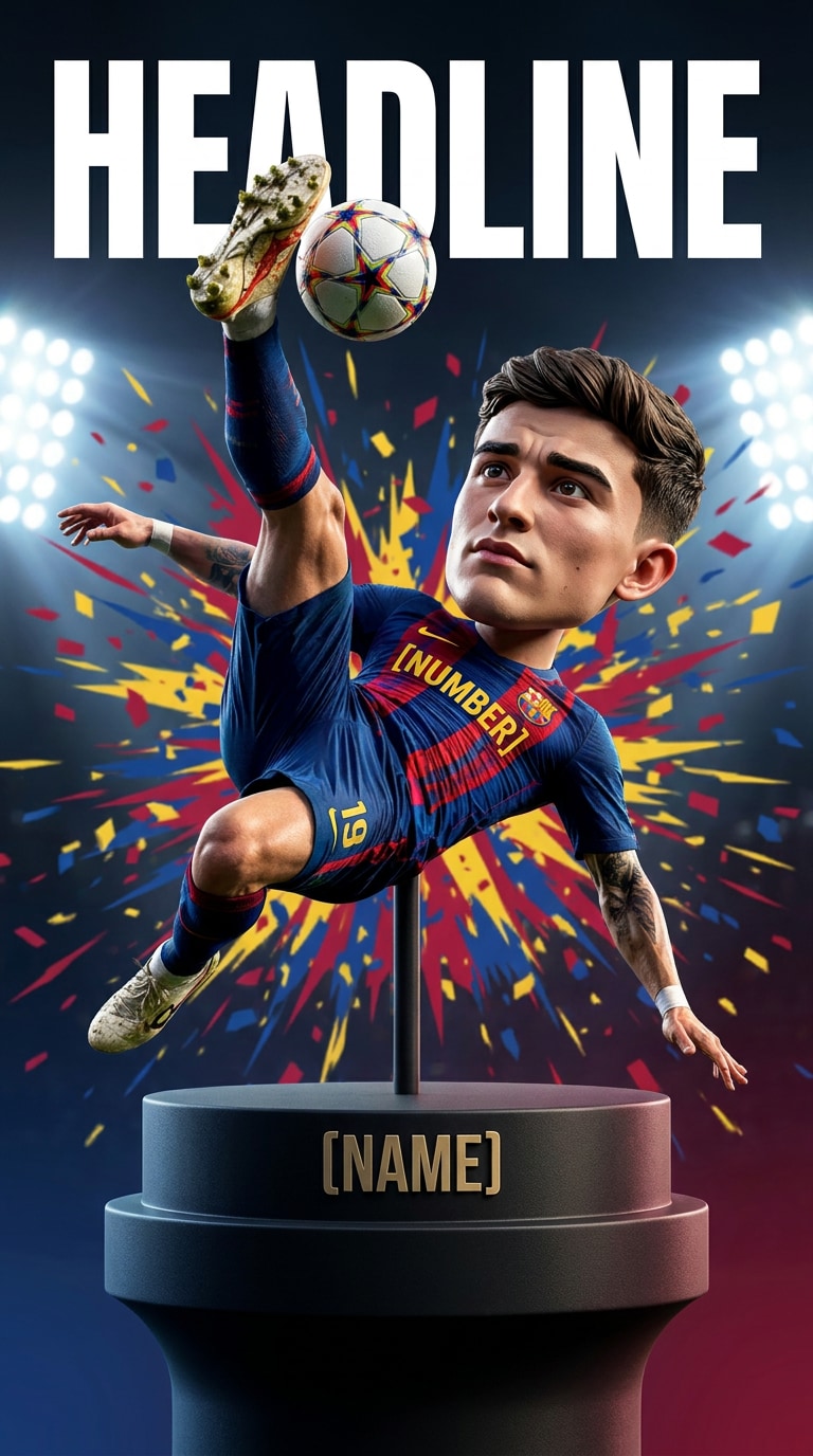 Football fan poster bobblehead prompt