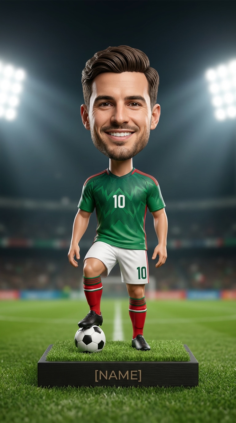 Football bobblehead figurine prompt