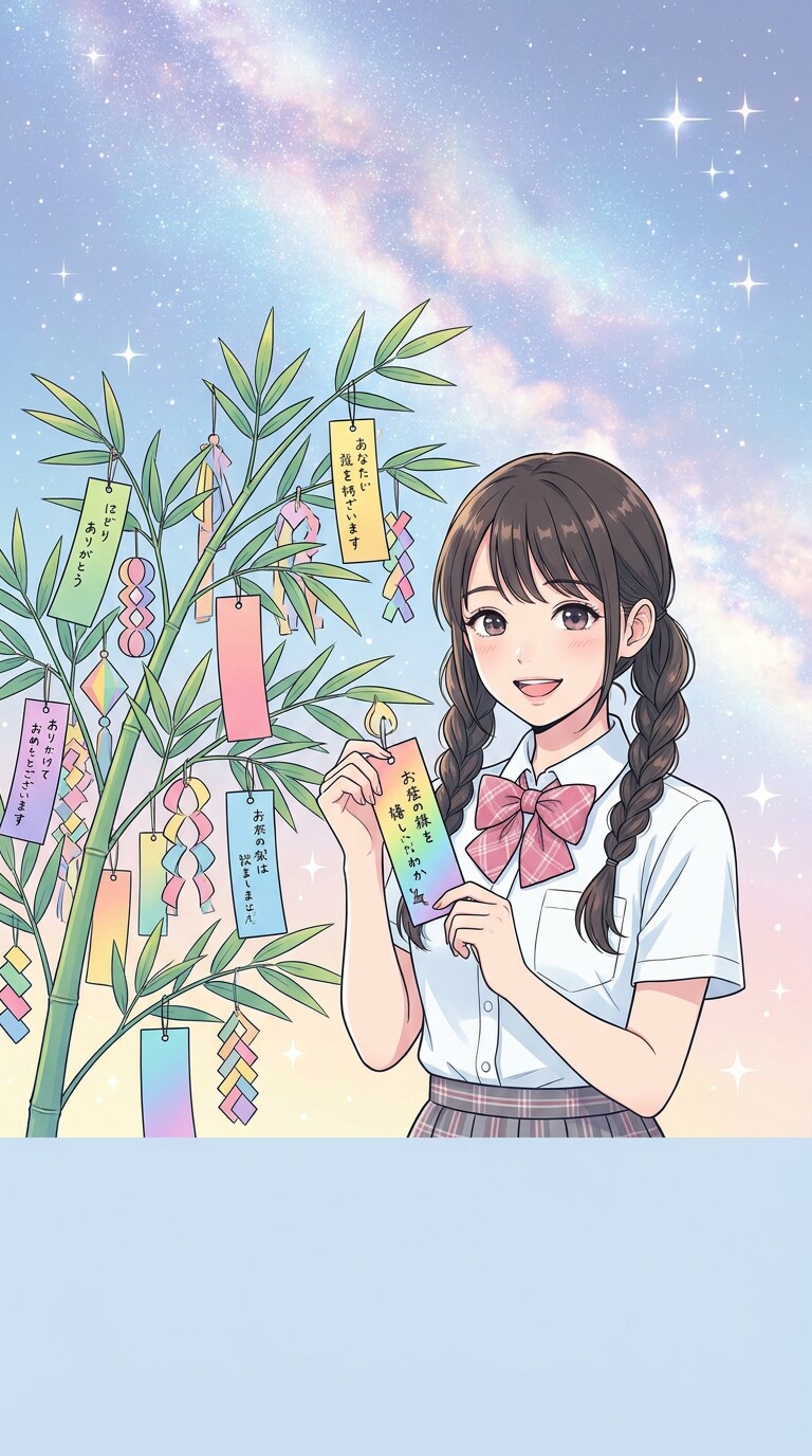 七夕SNS投稿用AIイラスト
