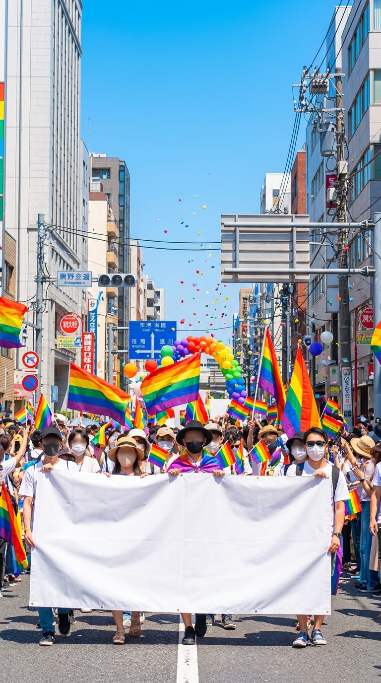 Prideパレード横断幕AI画像