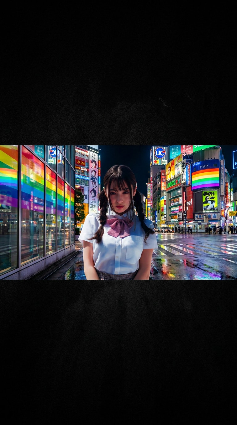 渋谷レインボーネオン背景