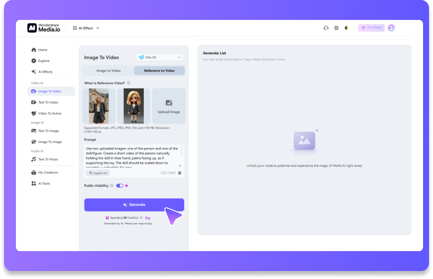 Step 2: Upload Your Photo to the AI Toy Touch Filter
