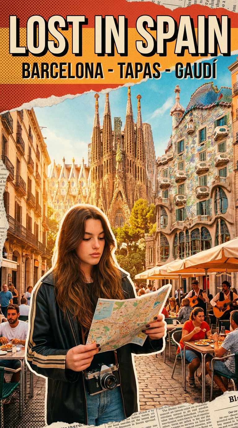 Lost in Spain Vintage Editorial Poster