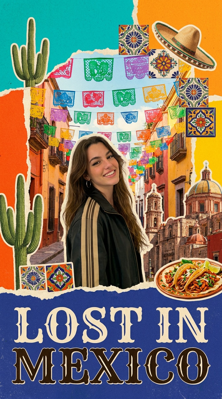 Lost in Mexico Colorful Retro Poster