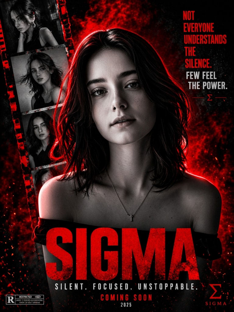 Sigma Red Poster Effect AI tribute poster prompt