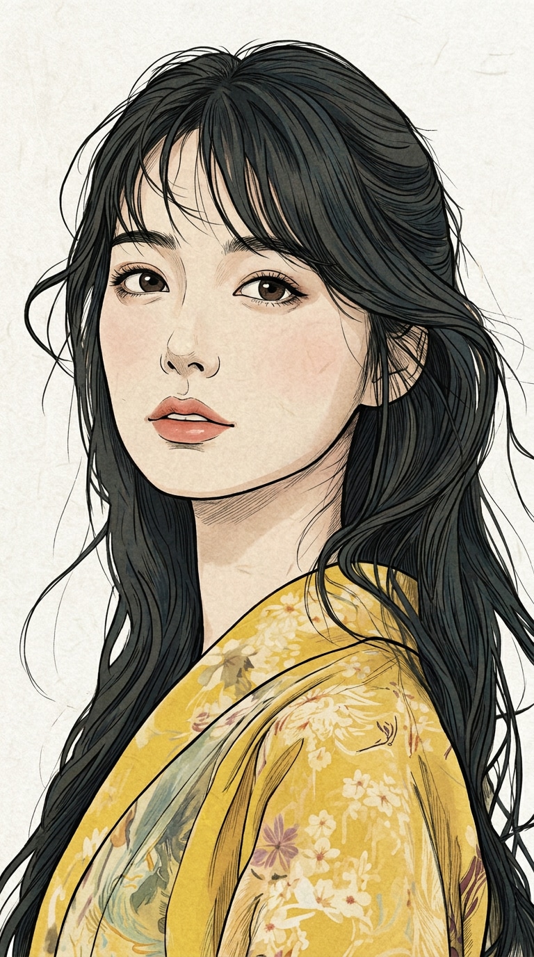 和紙質感の浮世絵風画像