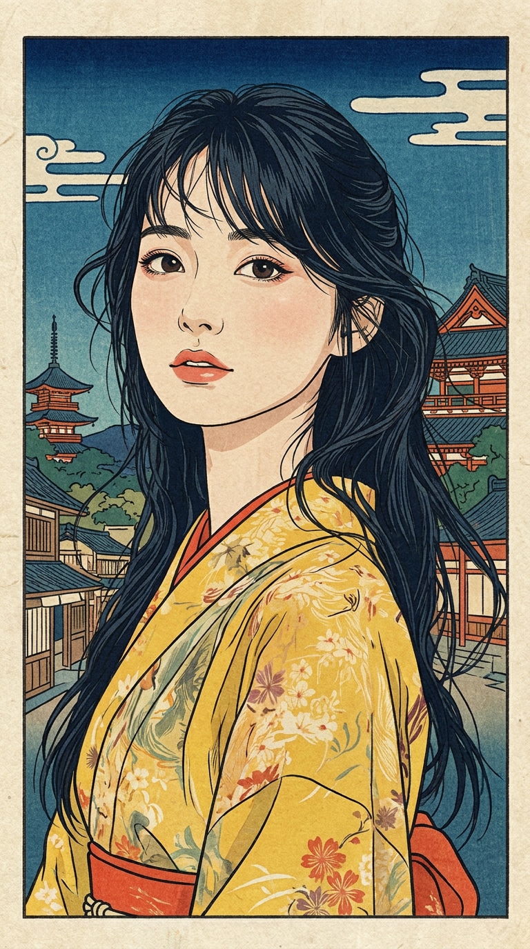 浮世絵風ポスターAI画像