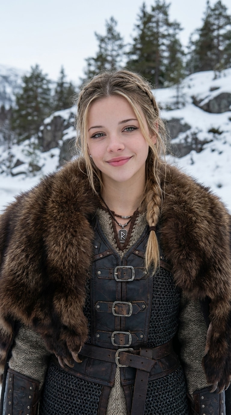 Fur Cloak Iron Armor Viking Prompt