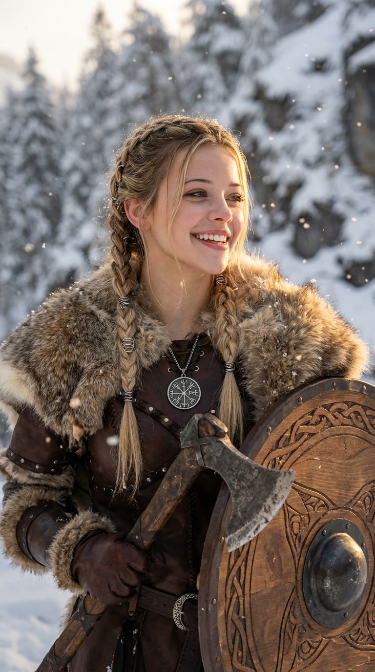 Viking Axe Shield AI Portrait Prompt