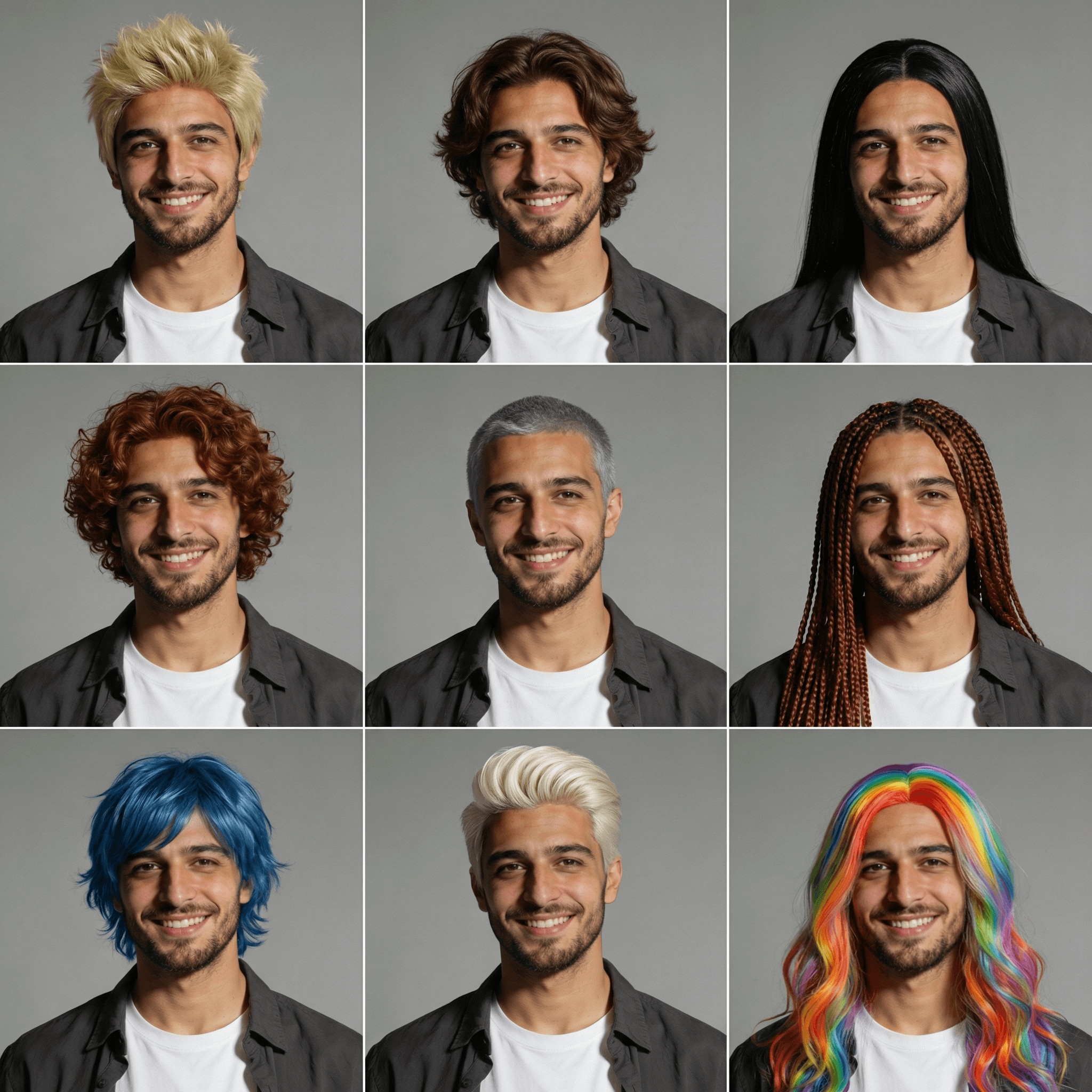 AI wigs try-on for male