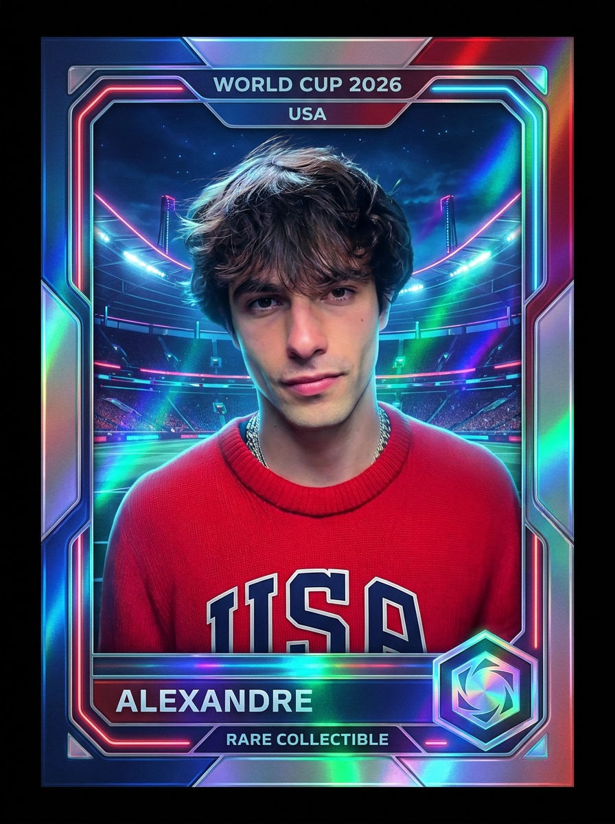 Neon Holographic Threads Card