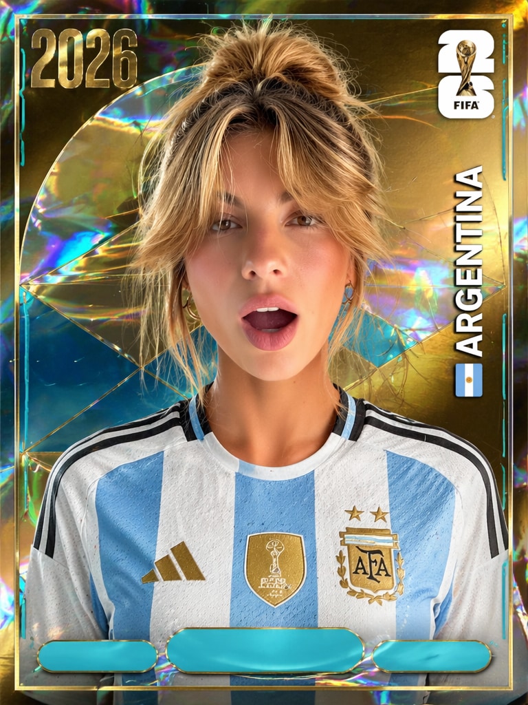 AI World Cup collectible sticker generated with Media.io
