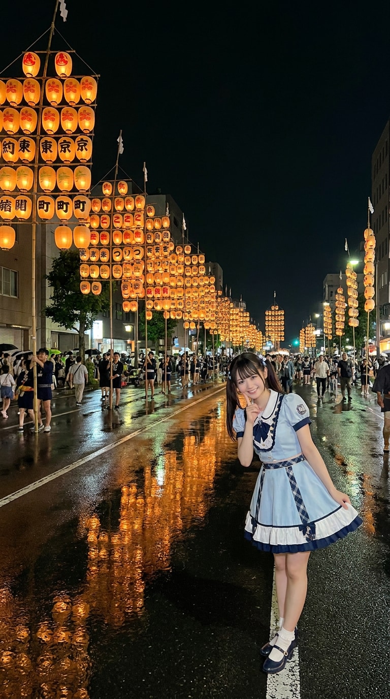 秋田竿燈まつりAI画像プロンプト集｜竿灯祭り素材