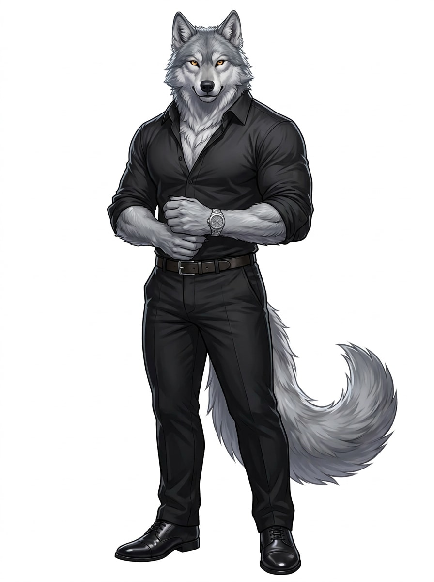 AI Alpha Wolf Furry Character