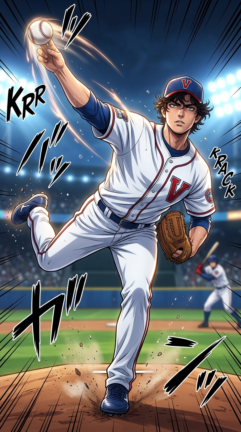 Anime baseball pitcher prompt