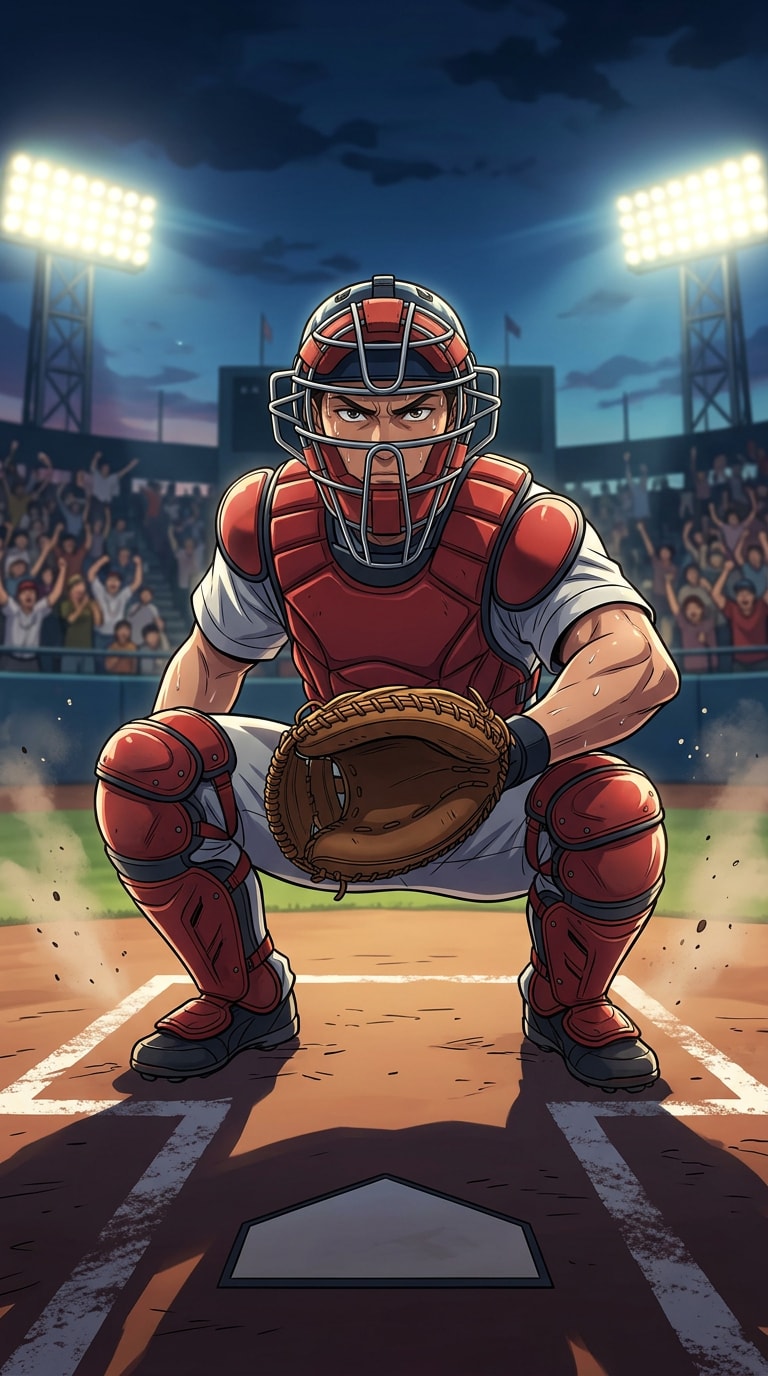 Anime baseball pitcher and batter AI image prompt