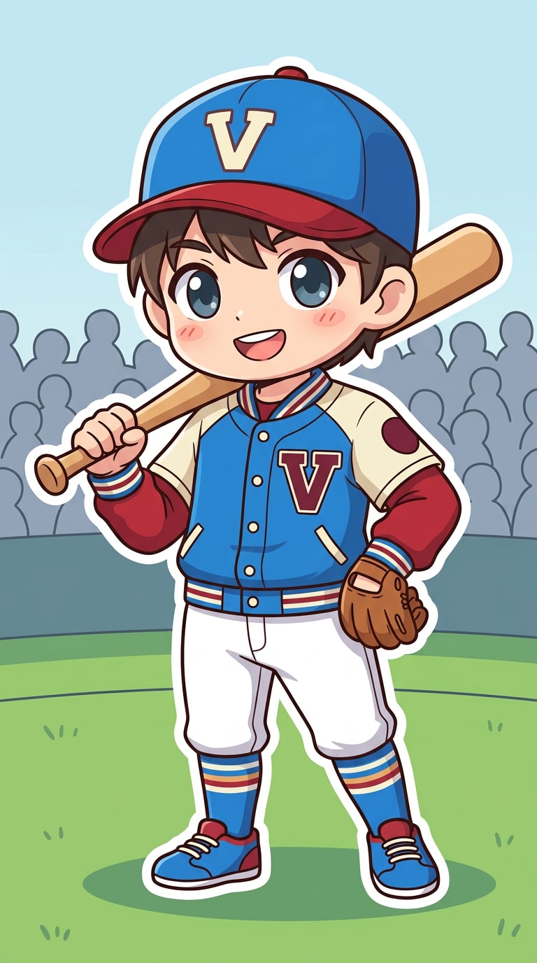 Chibi anime baseball player AI prompt