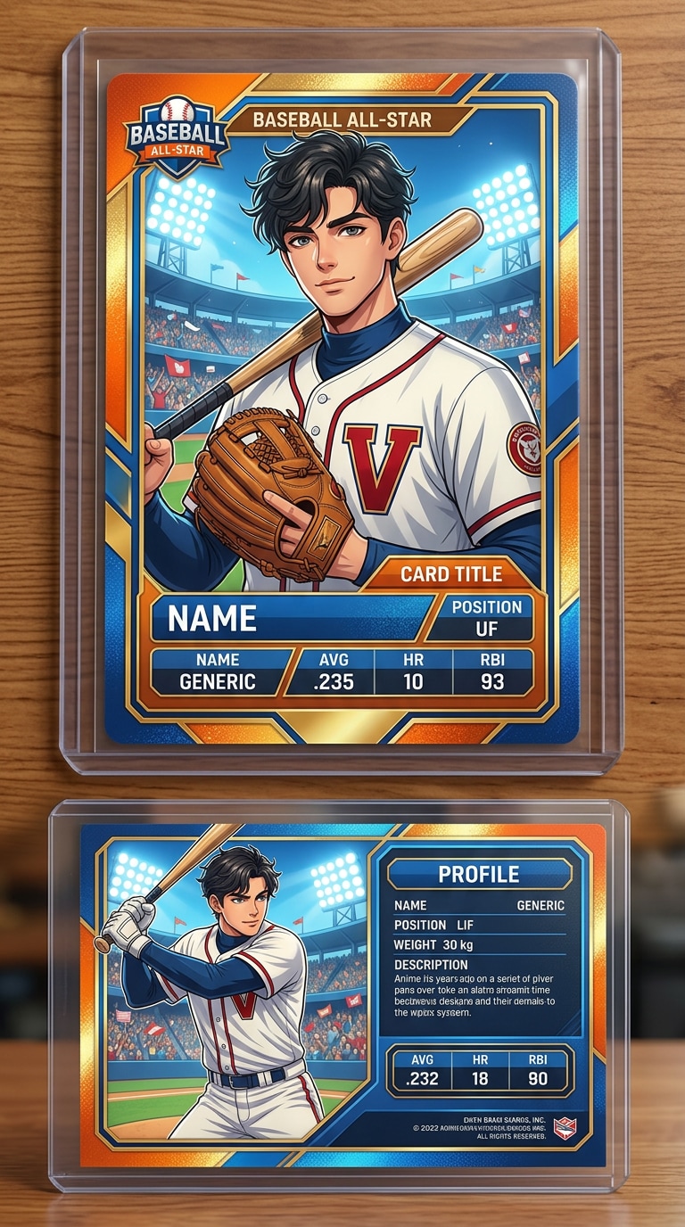 Anime baseball card generator prompt