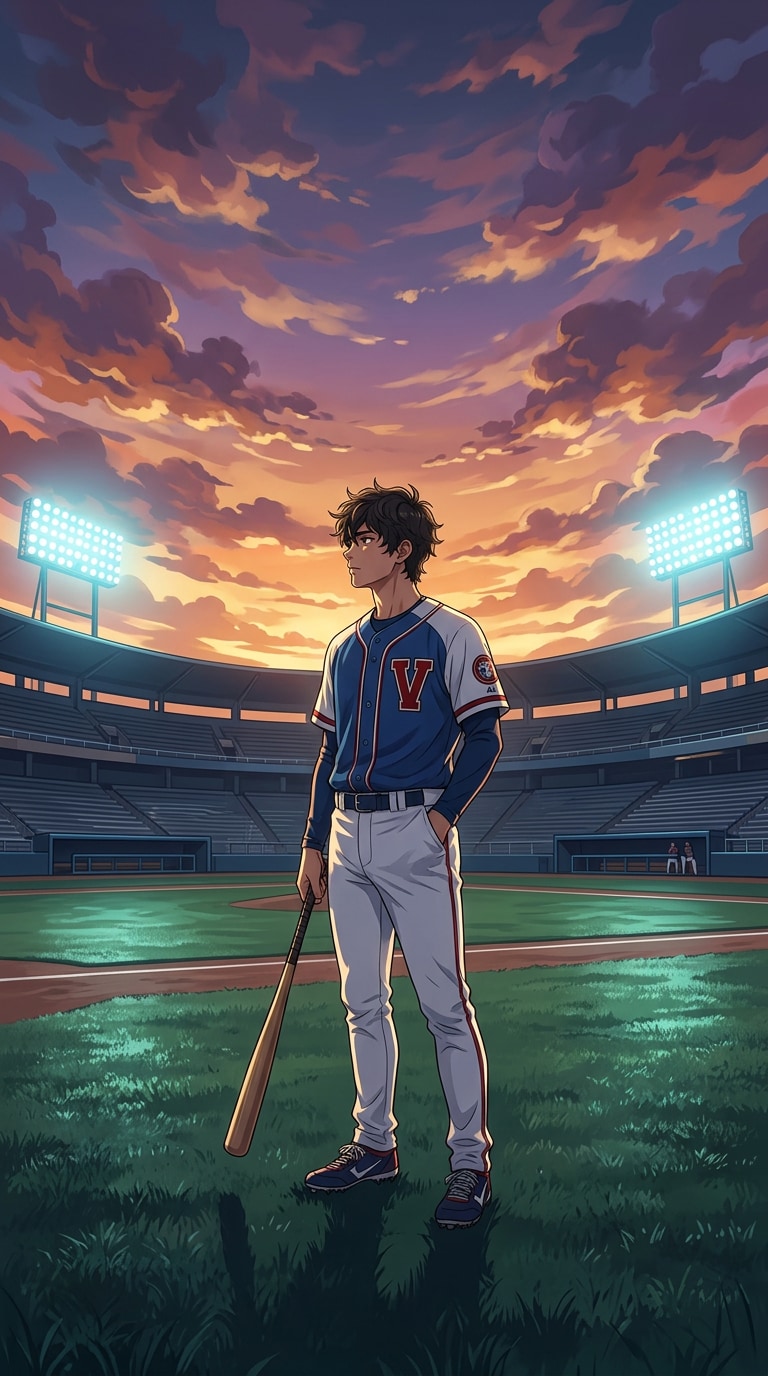 Anime baseball wallpaper AI prompt