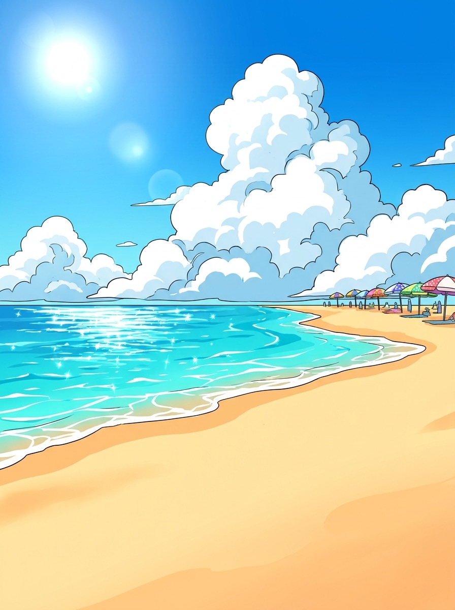 Anime Beach Scene