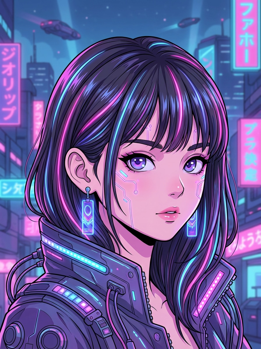 Anime Cyberpunk Character Style