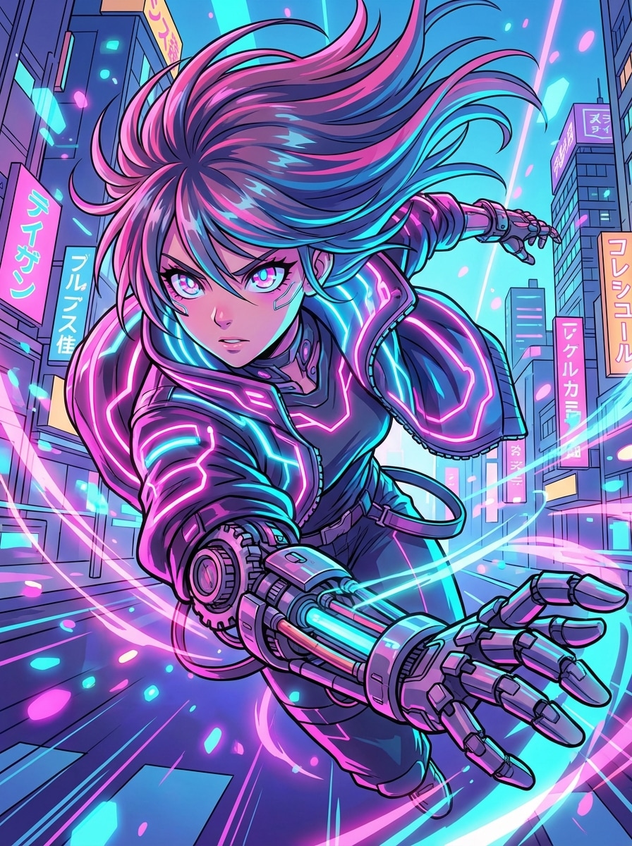 Anime Cyberpunk Character