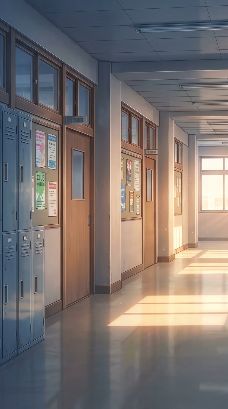 anime school rooftop sunset background prompt