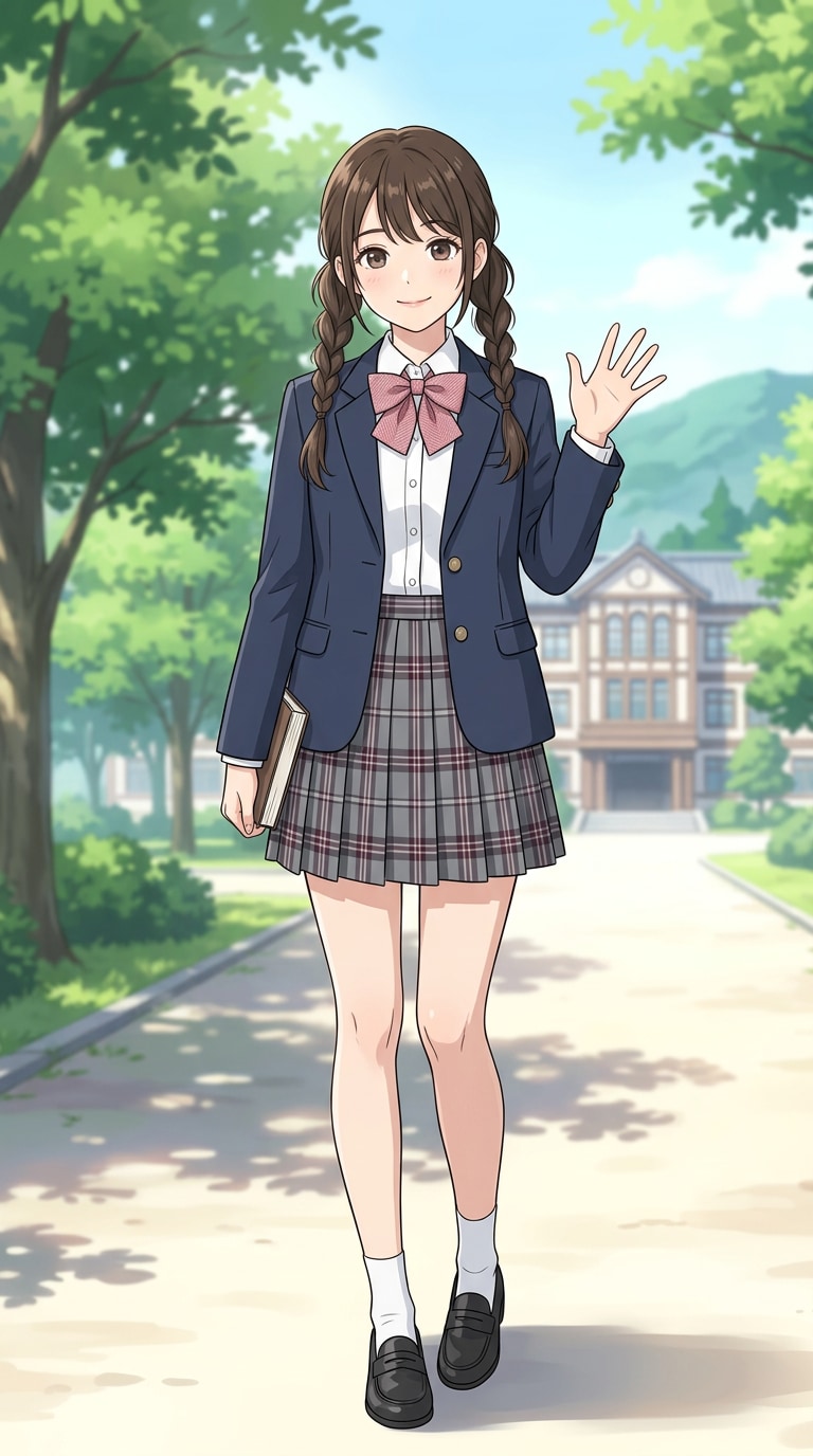 anime school uniform character prompt