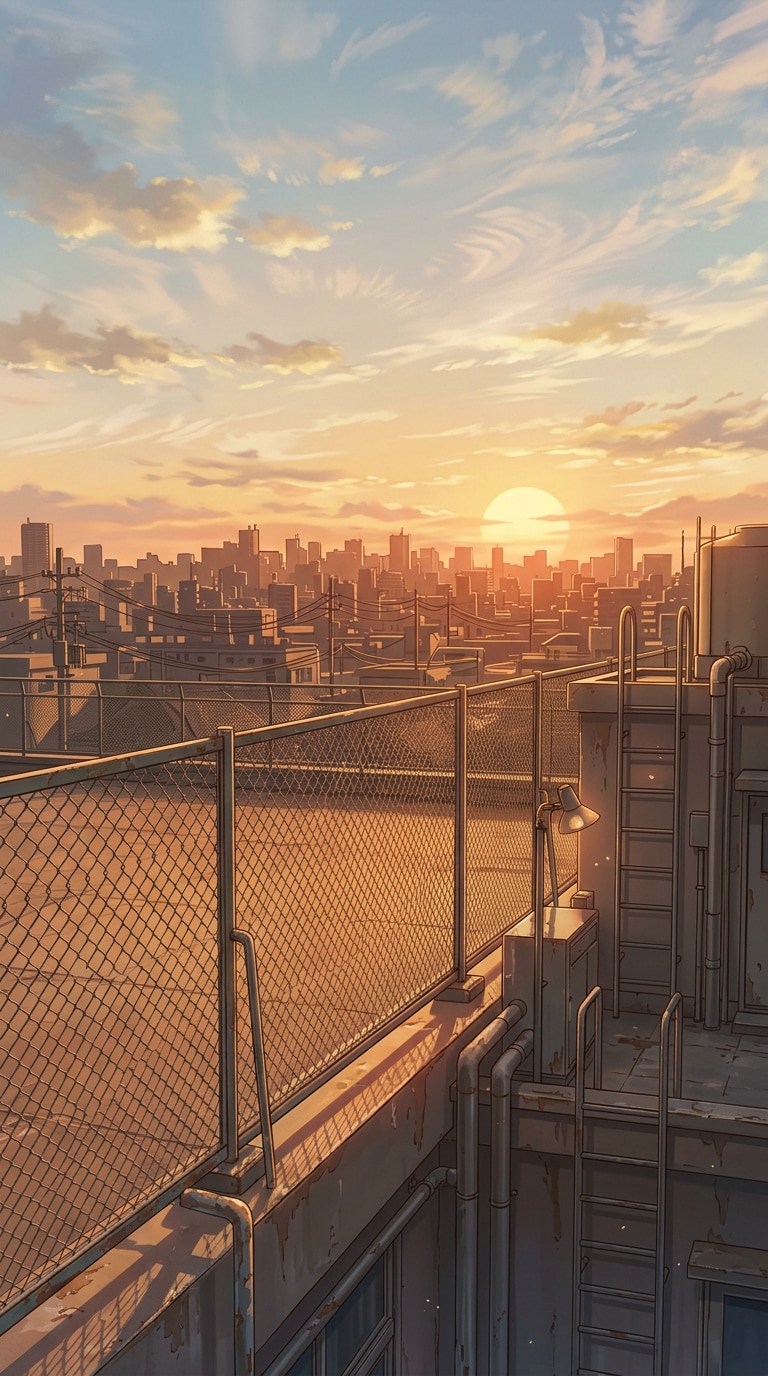anime school gate cherry blossom prompt