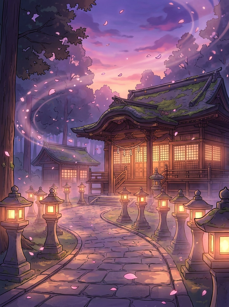 Anime Shrine Scene