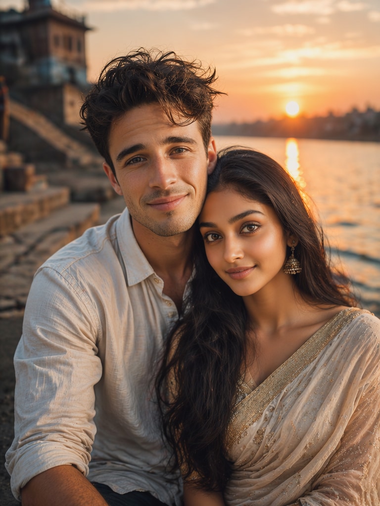 Sunset Riverside Portrait Anna Thangachi Prompt ChatGPT