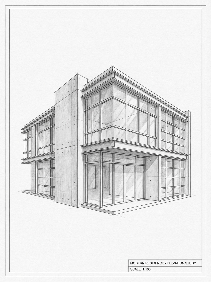 Architectural Pencil Rendering