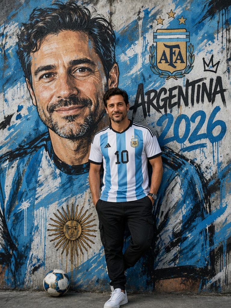Argentina football graffiti AI portrait