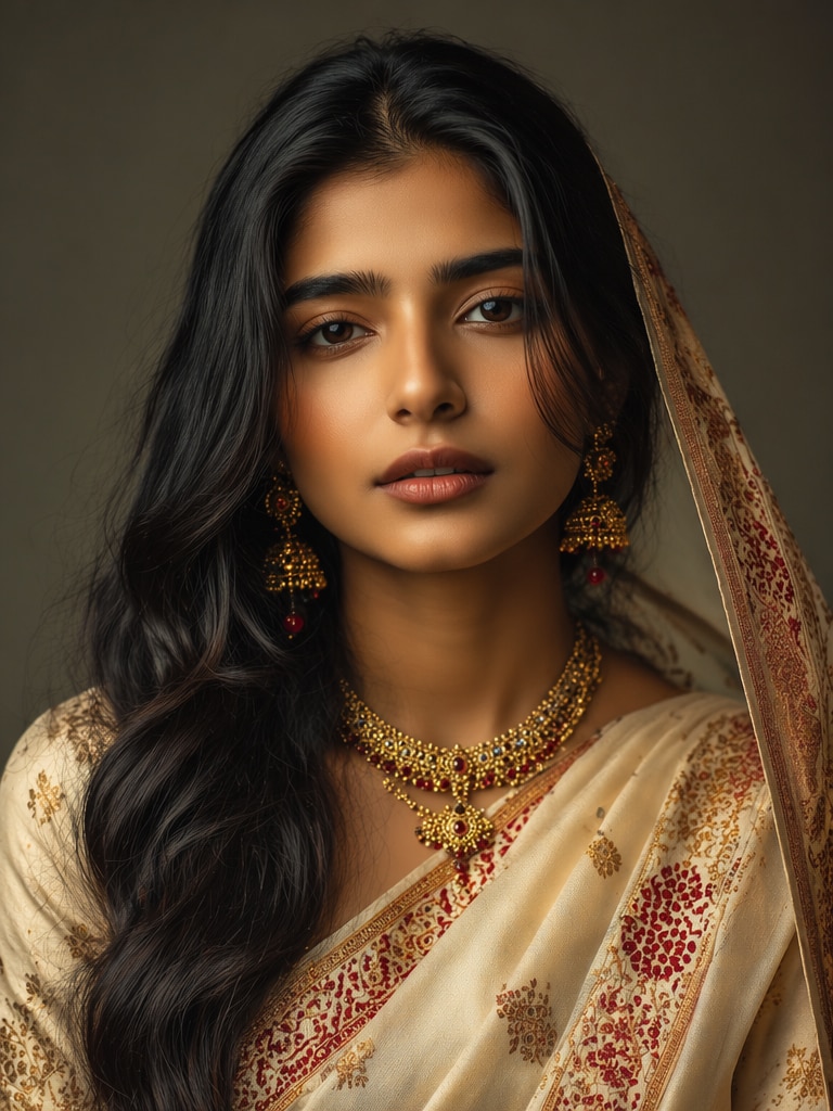 Minimal Luxury Assamese Bride Portrait