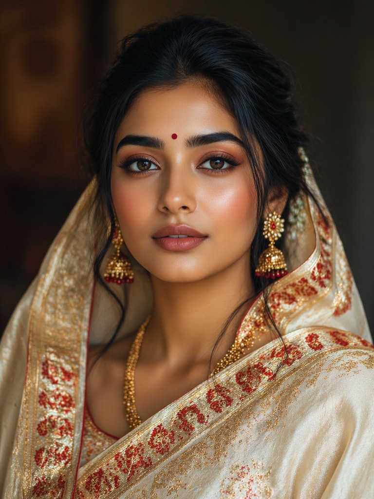 Hyper Detailed Assamese Bride Beauty Shot