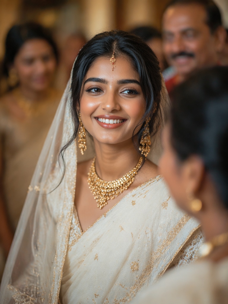 Smiling Assamese Bride Candid Look