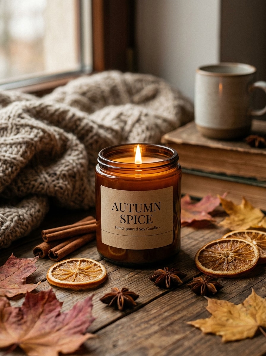 Autumn Scented Candle Scene