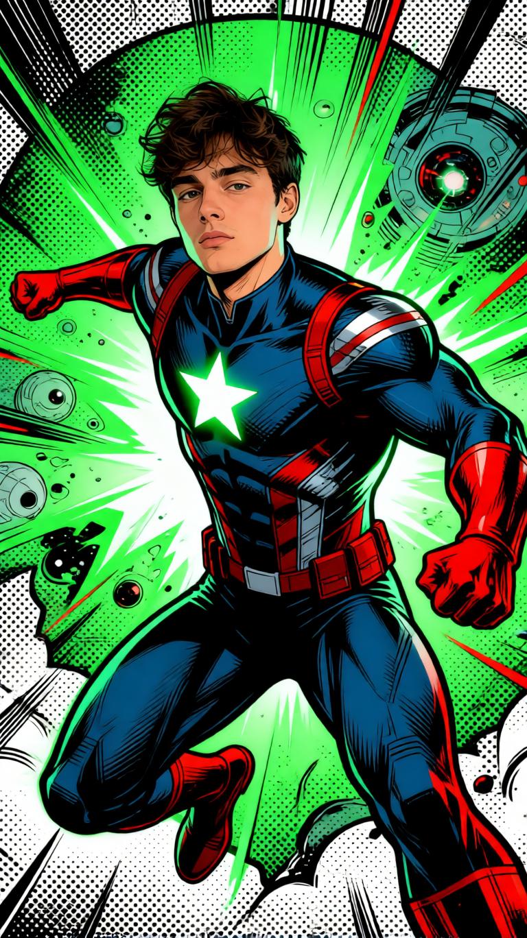 Comic book Avengers splash page prompt