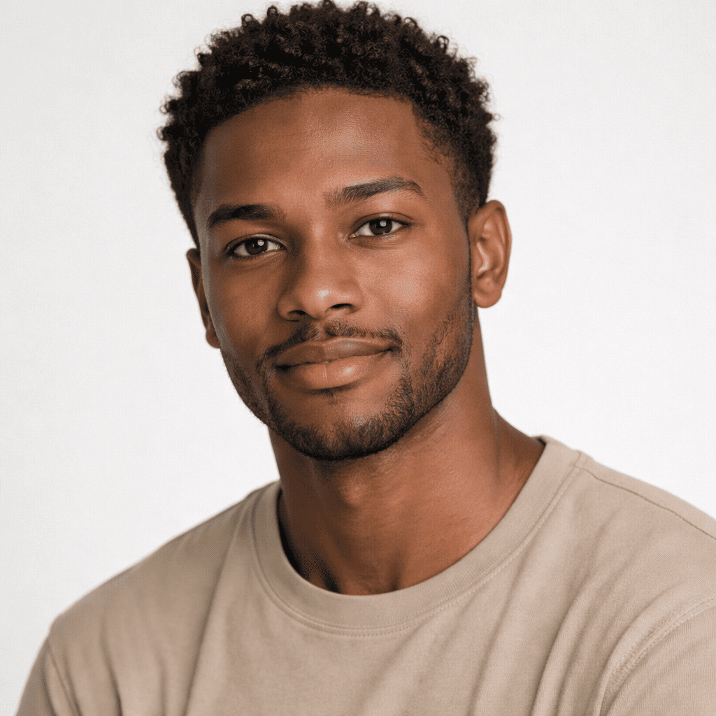 Black father portrait example for AI baby generator
