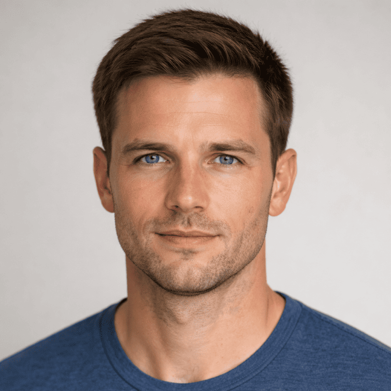 Father portrait example for AI baby face generator