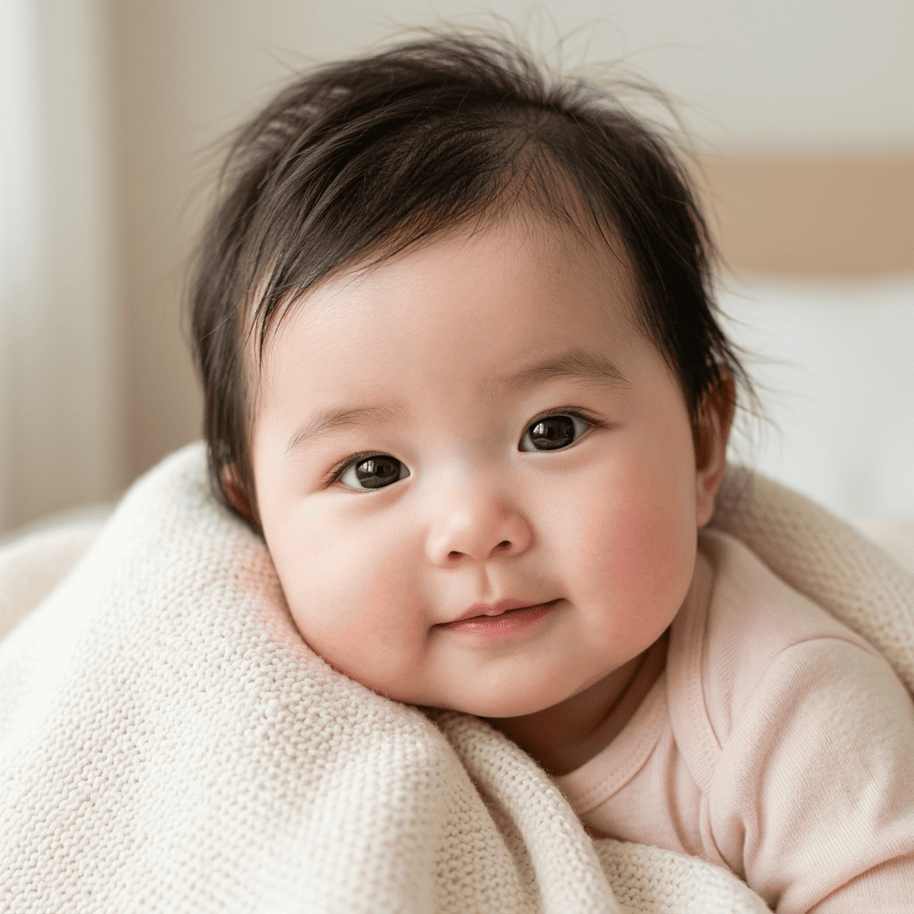 AI baby girl result predicted from two parents photos