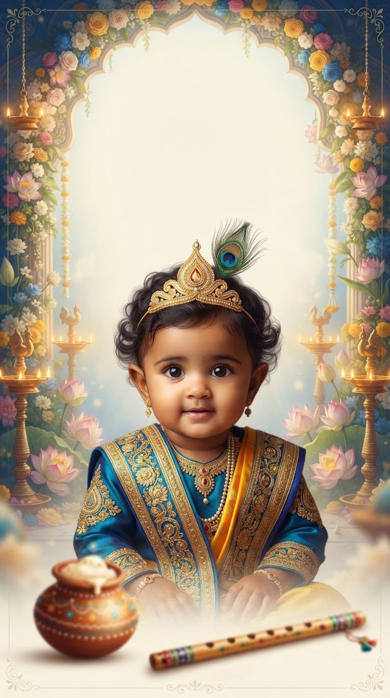 Happy Krishna Janmashtami Poster AI Prompt