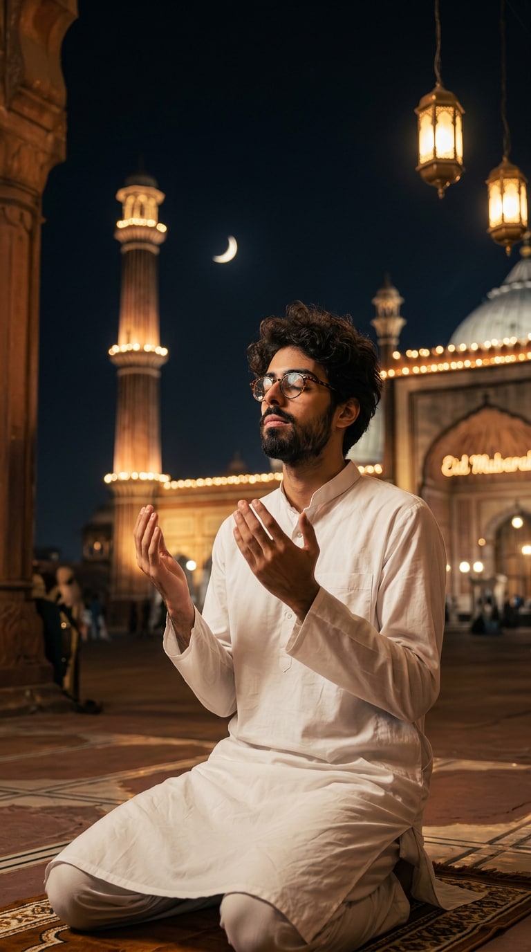 Golden Mosque Eid AI Photo