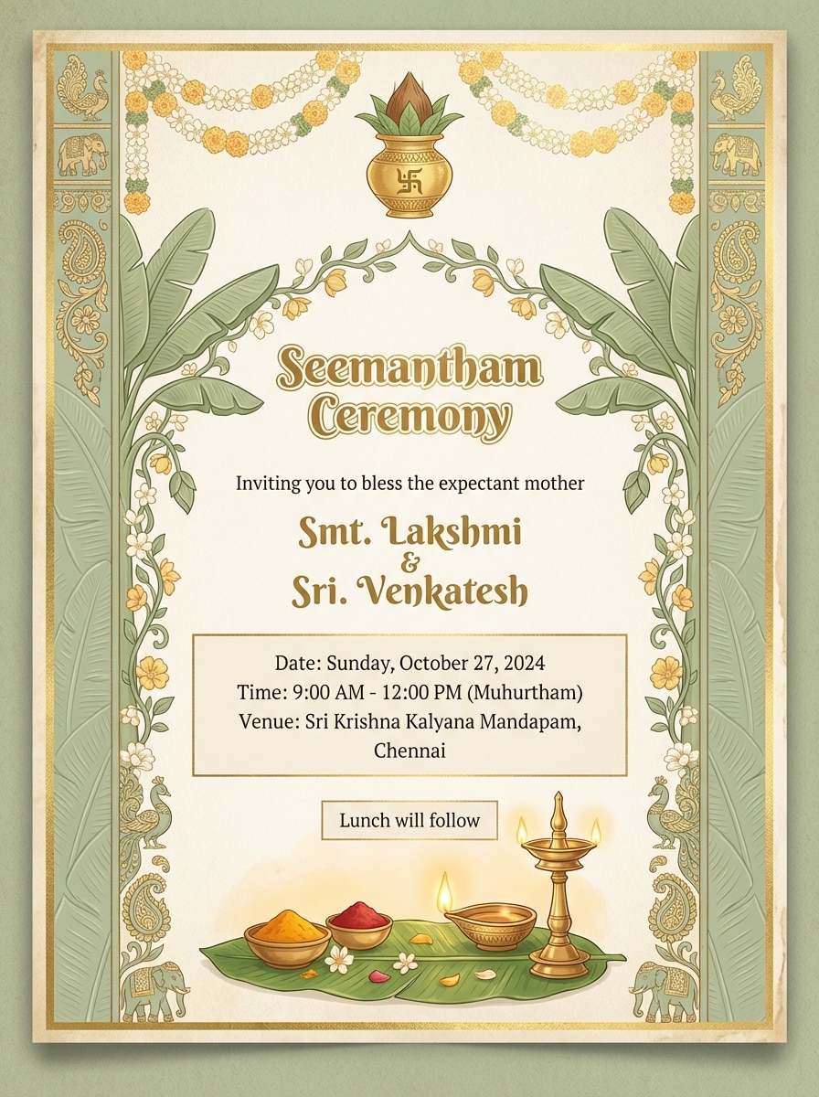 Banana Leaf and Kalash Theme