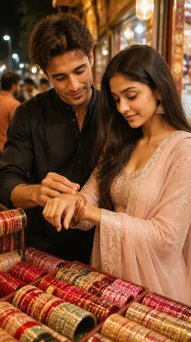 Bangle Shop AI generated image with traditional Indian bangles