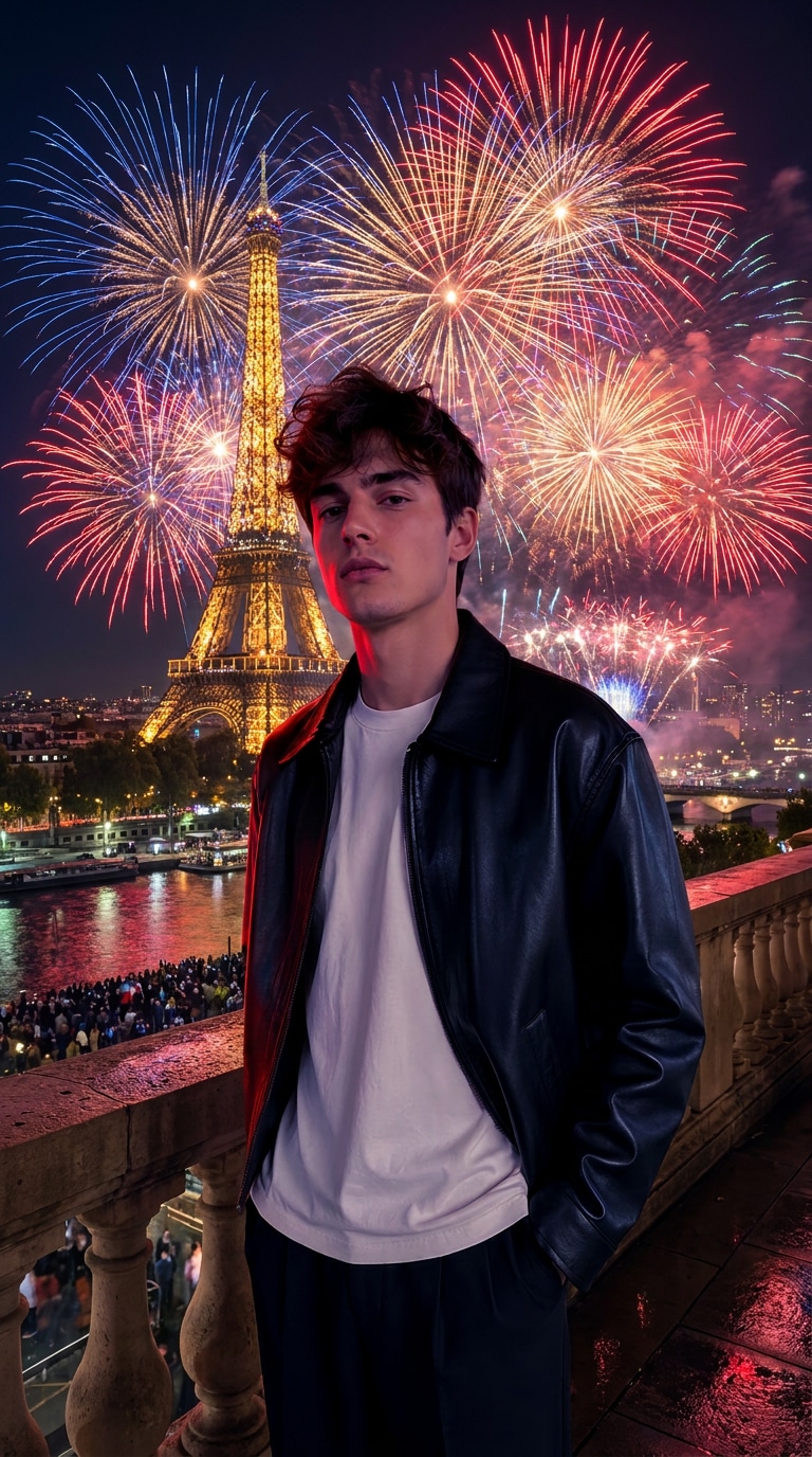 Background replacement Bastille Day prompt