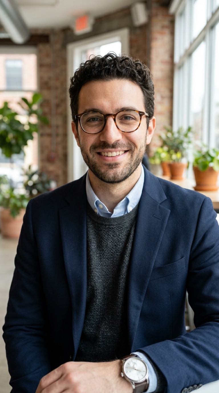 17 Add Glasses and Smart Casual Look - Edit Prompt