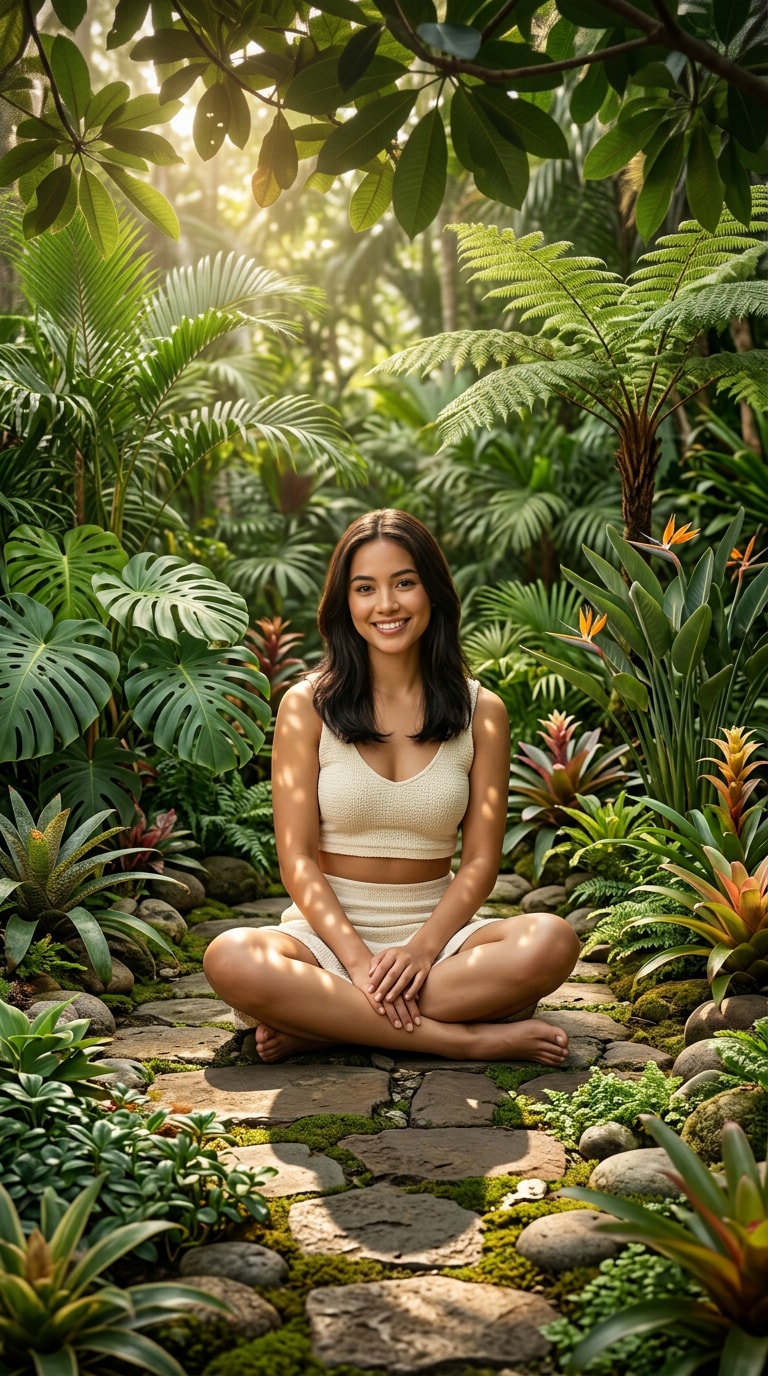 5 Convert Background to Tropical Garden - Edit Prompt